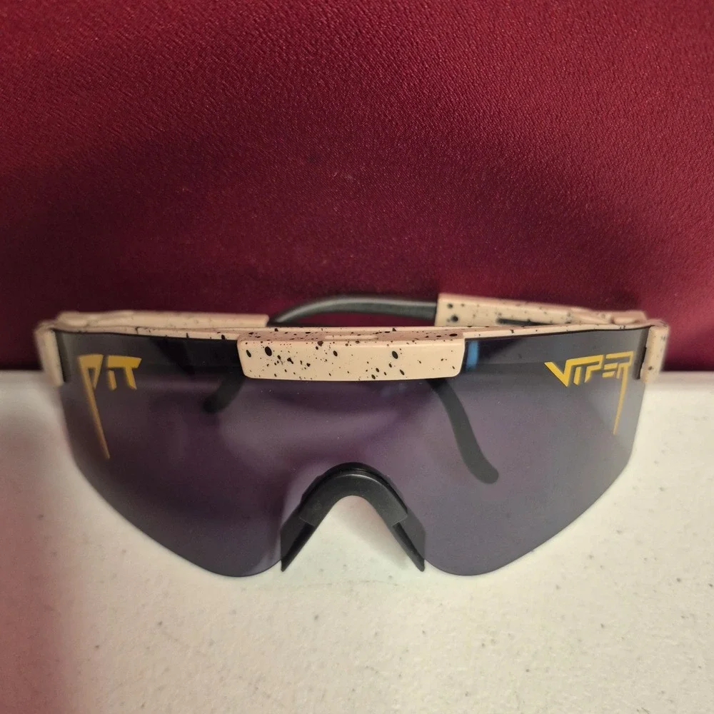 Pit Viper Sunglasses The Sandblast Originals Tan Black Splatter Sport With Bag